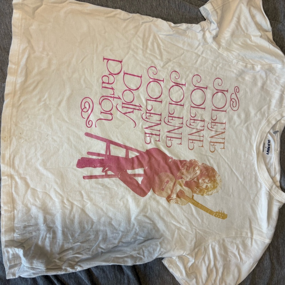 Old Navy White Tee with Navy Logo